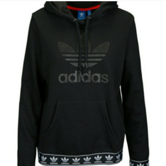 adidas black tape hoodie